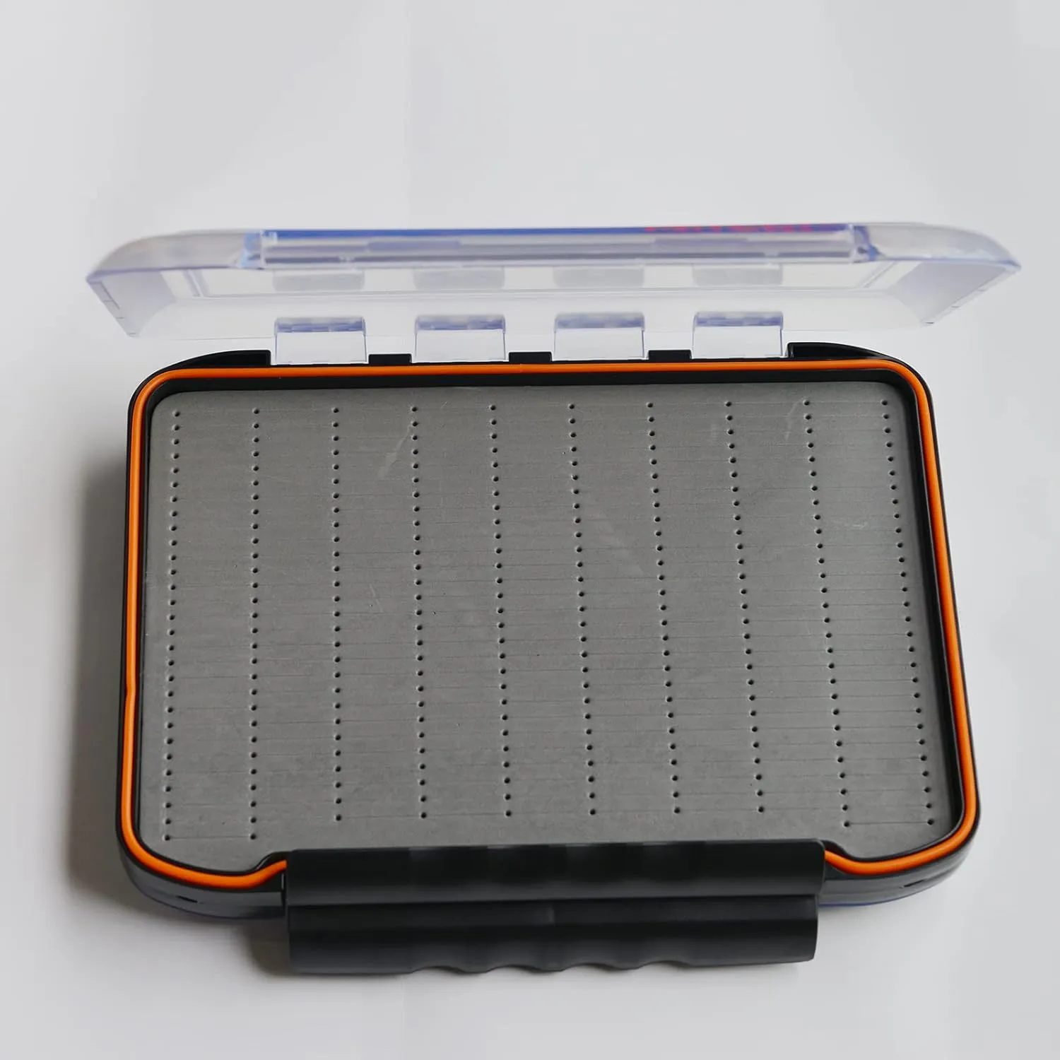 Large Fly Box for Fly Fishing Flies, Double Sided Waterproof Fishing Tackle Storage Boat Foam Fly Fishing Box (Grey Foam Insert, Only Box)