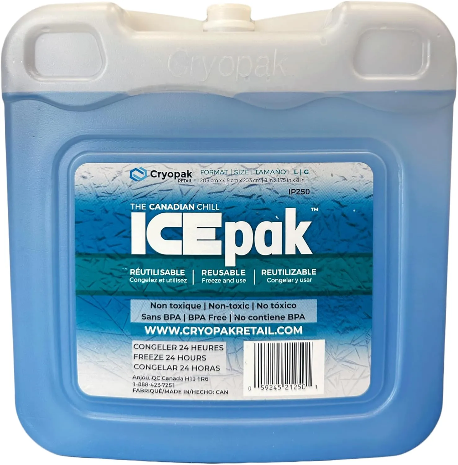 Large Ice Pack - One Large Size Ice Pack - 8 Inches Tall X 8 Inches Wide X 1 Inches Deep - Perfect Ice Packs for Coolers - Great Value!