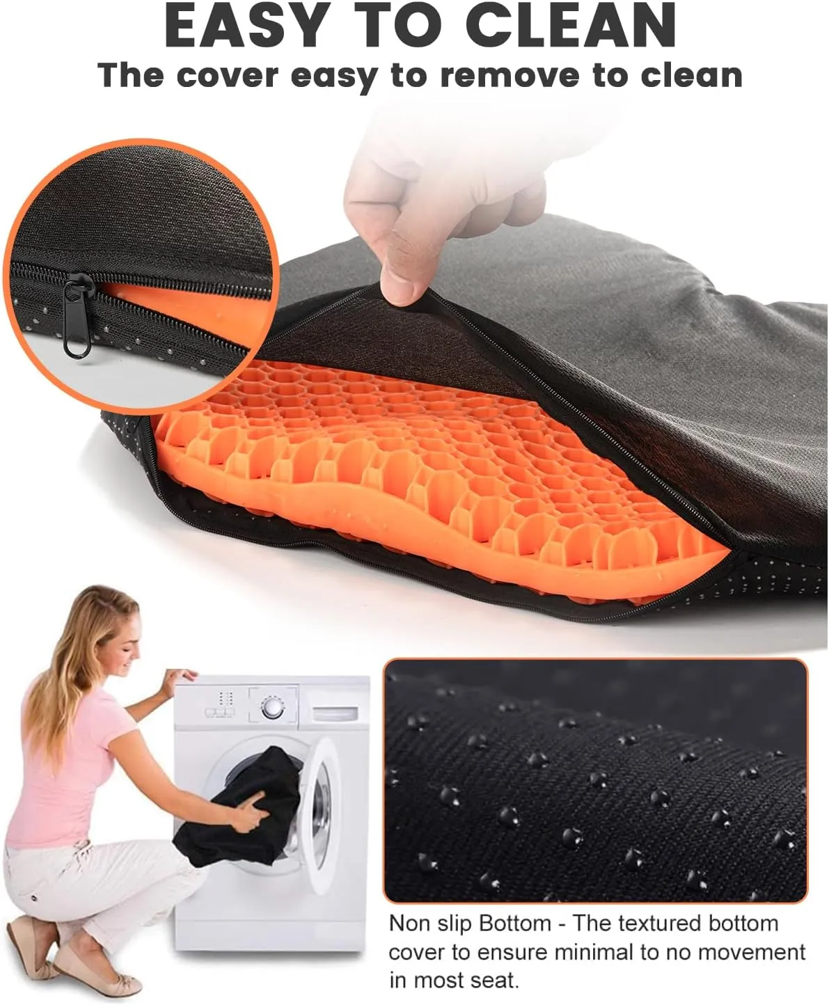 Large Kayak Seat Cushion, Anti-Slip Boat Cushion, Gel Seat Cushion, Waterproof Kayak Gel Seat Cushion, Coccyx Sciatica Pain Relief, Kayak Accessories for Fishing, Rowing Stadium Pad, Egg Seat Cushion