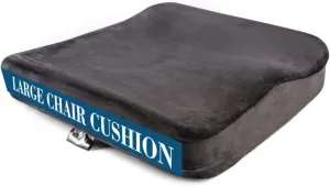 Large Seat Cushion for Office Chairs - Ergonomic Memory Foam Chair Cushion for Enhanced Comfort During Long Hours of Sitting &Driving - Ideal for Car&Truck Seats,Wheelchairs -With Washable Cover