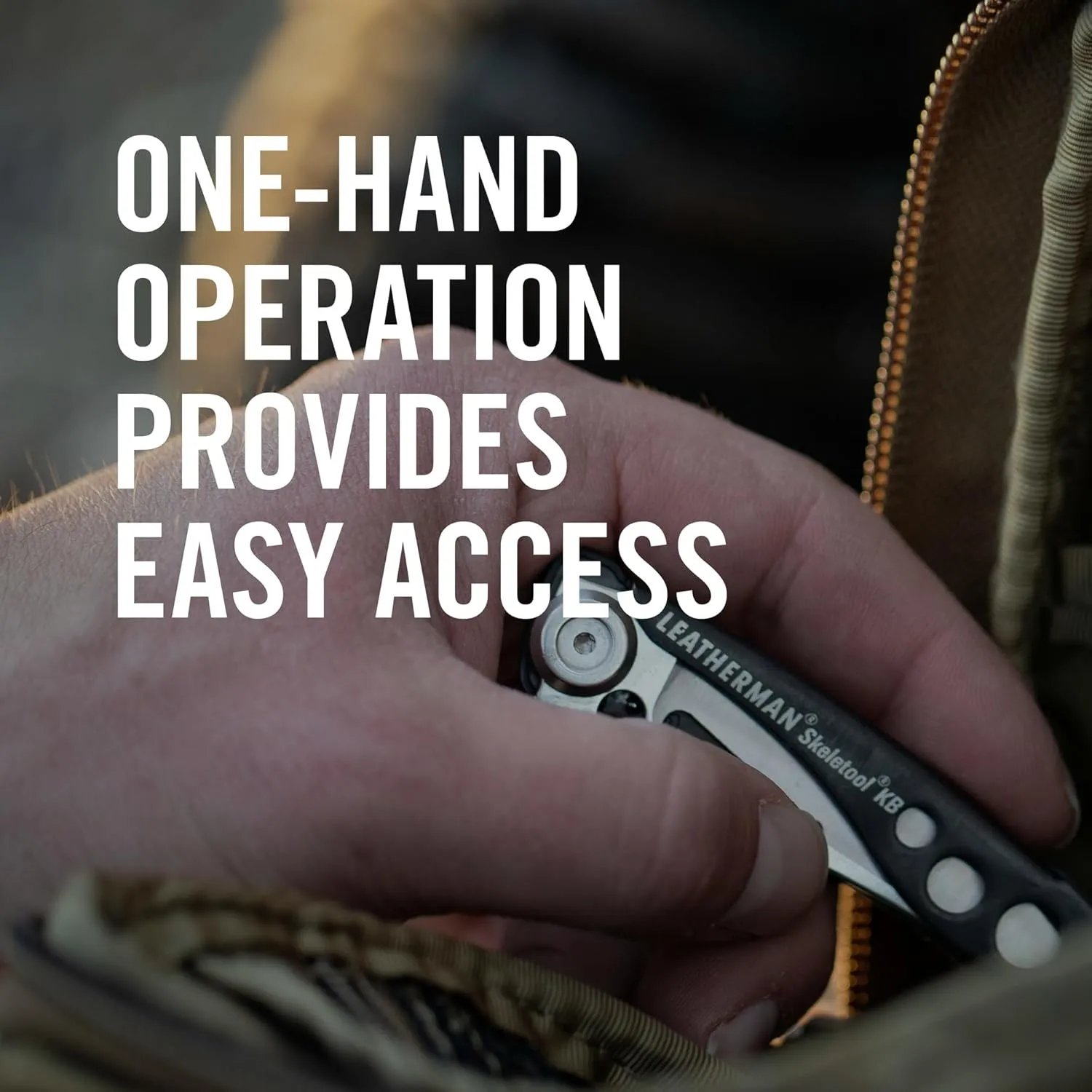 LEATHERMAN, Skeletool KB Pocketknife with Straight Edge, Stainless Steel Blade and Bottle Opener, OD Green