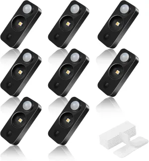 LED Motion Sensor Puck Lights, Rechargeable Cabinet Lights, Stick on Wireless LED Night Light for Closet, Drawer, Shelf, Under Cabinet, Daylight White 8Pack, USB Charging Cord Included