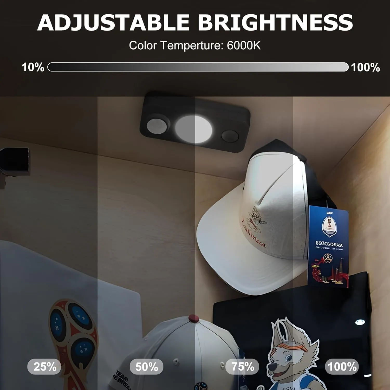 LED Motion Sensor Puck Lights, Rechargeable Cabinet Lights, Stick on Wireless LED Night Light for Closet, Drawer, Shelf, Under Cabinet, Daylight White 8Pack, USB Charging Cord Included