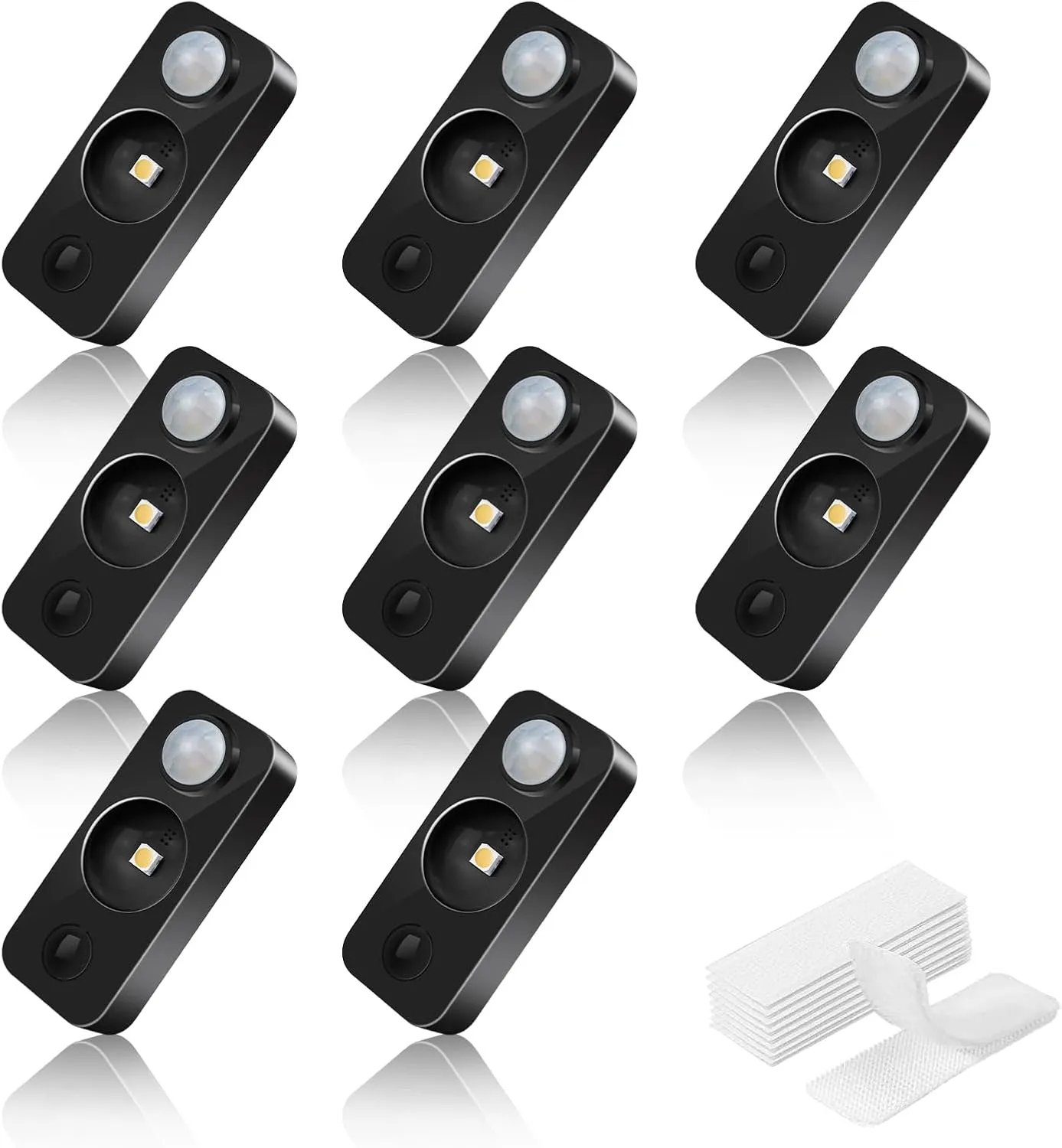 LED Motion Sensor Puck Lights, Rechargeable Cabinet Lights, Stick on Wireless LED Night Light for Closet, Drawer, Shelf, Under Cabinet, Daylight White 8Pack, USB Charging Cord Included