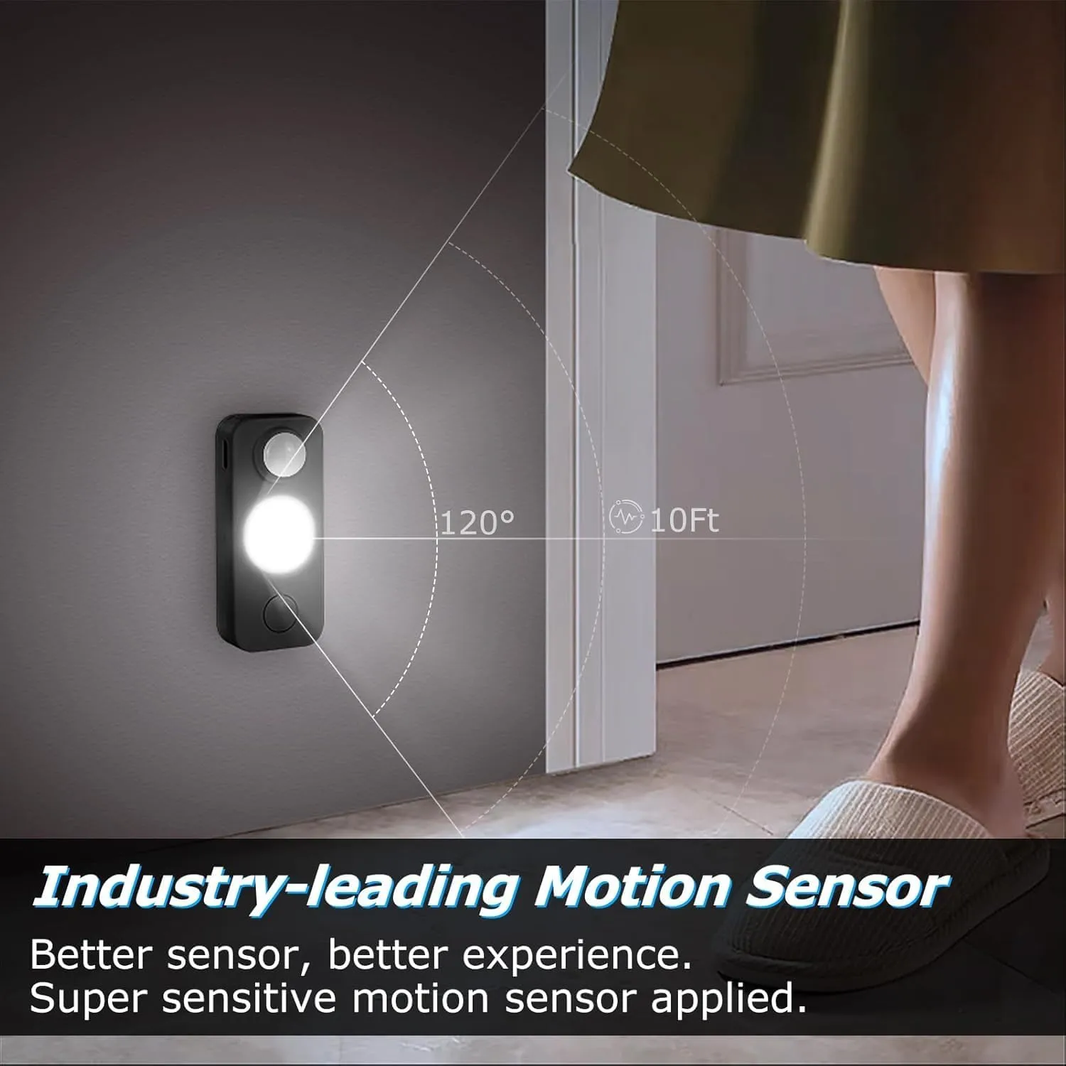 LED Motion Sensor Puck Lights, Rechargeable Cabinet Lights, Stick on Wireless LED Night Light for Closet, Drawer, Shelf, Under Cabinet, Daylight White 8Pack, USB Charging Cord Included