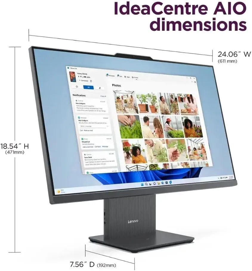 Lenovo ThinkCentre All-in-One Desktop Computer, 27" FHD IPS Display, 8-core Intel Core i5-13420H, 16GB DDR5, 512GB SSD, Wi-Fi 6, USB-C, HDMI in&Out, Wired KB&Mouse, Windows 11 Pro