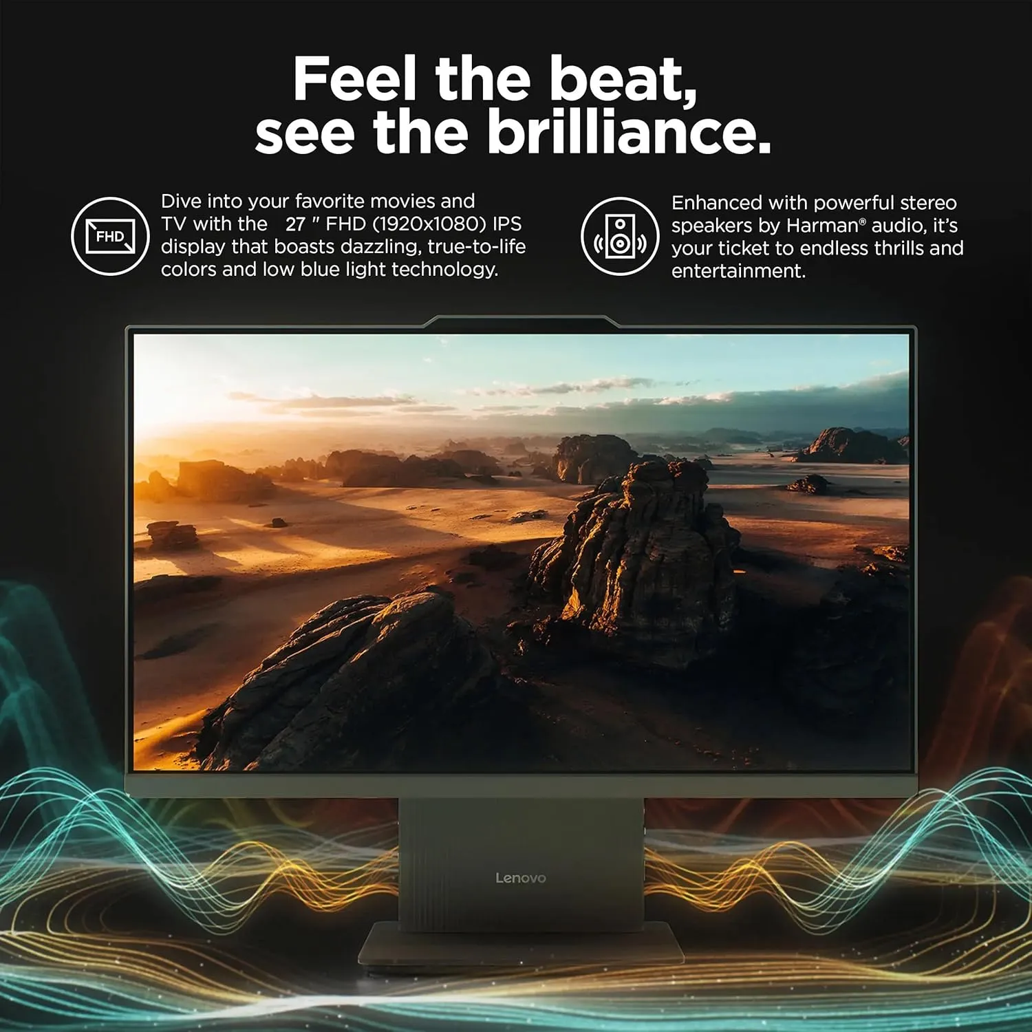 Lenovo ThinkCentre All-in-One Desktop Computer, 27" FHD IPS Display, 8-core Intel Core i5-13420H, 16GB DDR5, 512GB SSD, Wi-Fi 6, USB-C, HDMI in&Out, Wired KB&Mouse, Windows 11 Pro