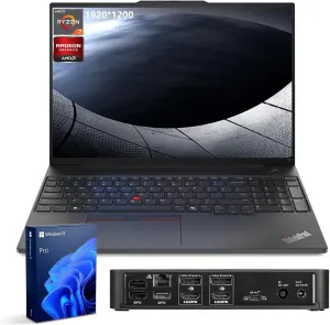Lenovo ThinkPad E16 Gen 2 Business Laptop, 16" FHD  Display, AMD Ryzen 7 7735U, 64GB DDR5 RAM, 1TB SSD, Fingerprint, Backlit, Wi-Fi 6, Windows 11 Pro, Bundle with Targus USB-C 100W Docking Station