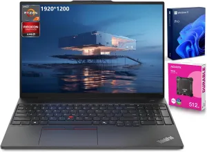 Lenovo ThinkPad E16 Gen 2 Laptop | 16" WUXGA | AMD Ryzen 7 7735U | 32GB DDR5 | 1TB SSD | Fingerprint | Backlit Keyboard | HDMI | Wi-Fi 6 | Windows 11 Pro | Bundle with ADATA 512GB External SSD