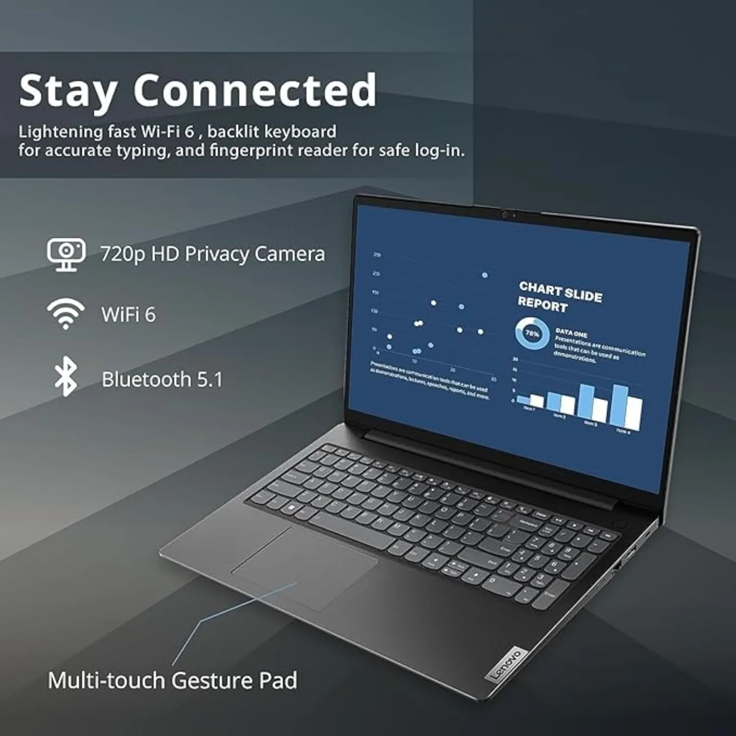 Lenovo V15 AI-Powered Business Laptop • Copilot Ready • 32GB RAM • 1TB PCIe SSD • 15.6 FHD Display w/Low-Blue Light • HDMI • Long Battery Life • Intel Processor • Ethernet Port • Win 11 Pro