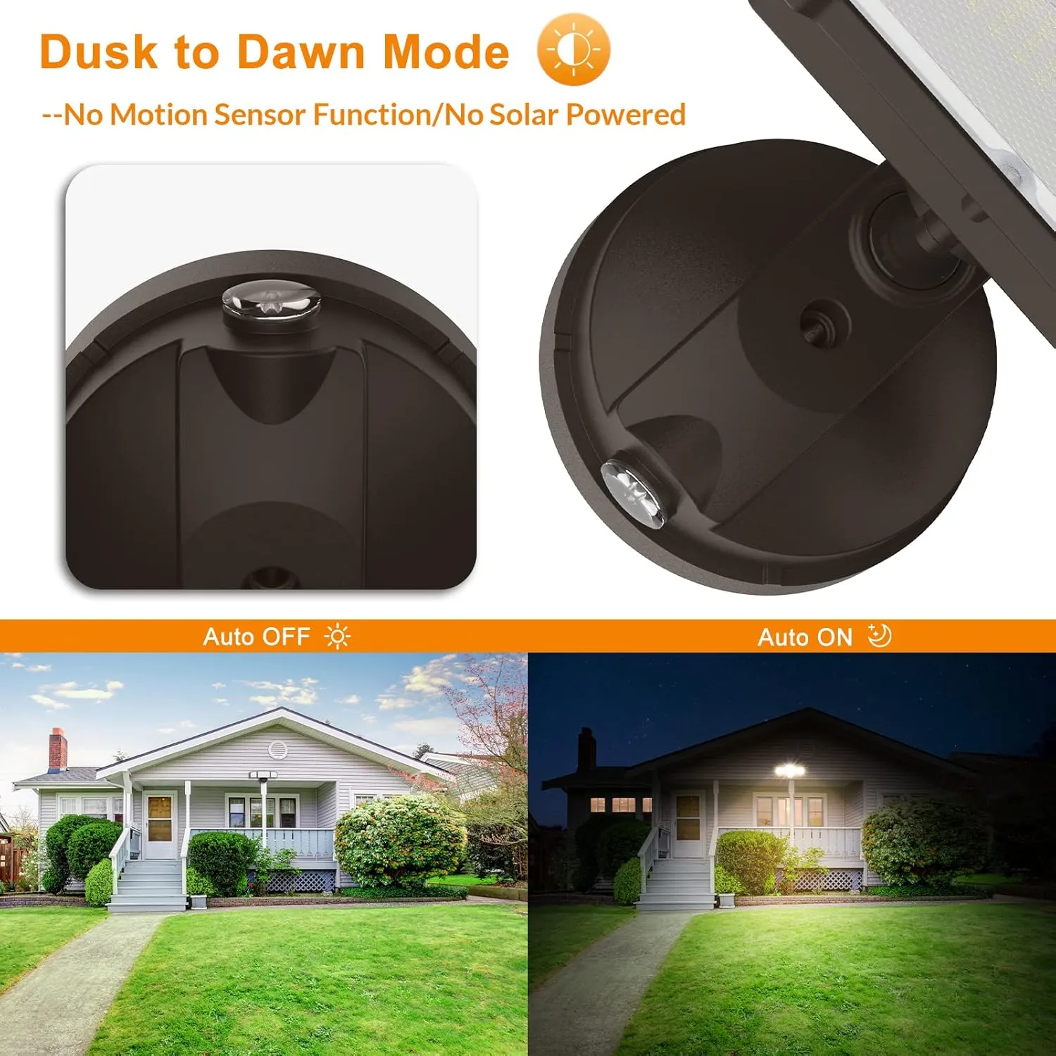 LEPOWER 3500LM Dusk to Dawn Flood Light Outdoor,35W LED Flood Light, Outdoor Security Lights with Photocell, 3200K, IP65 Waterproof, Exterior Flood Lights for Garden, Garage, House, Backyard (Brown)