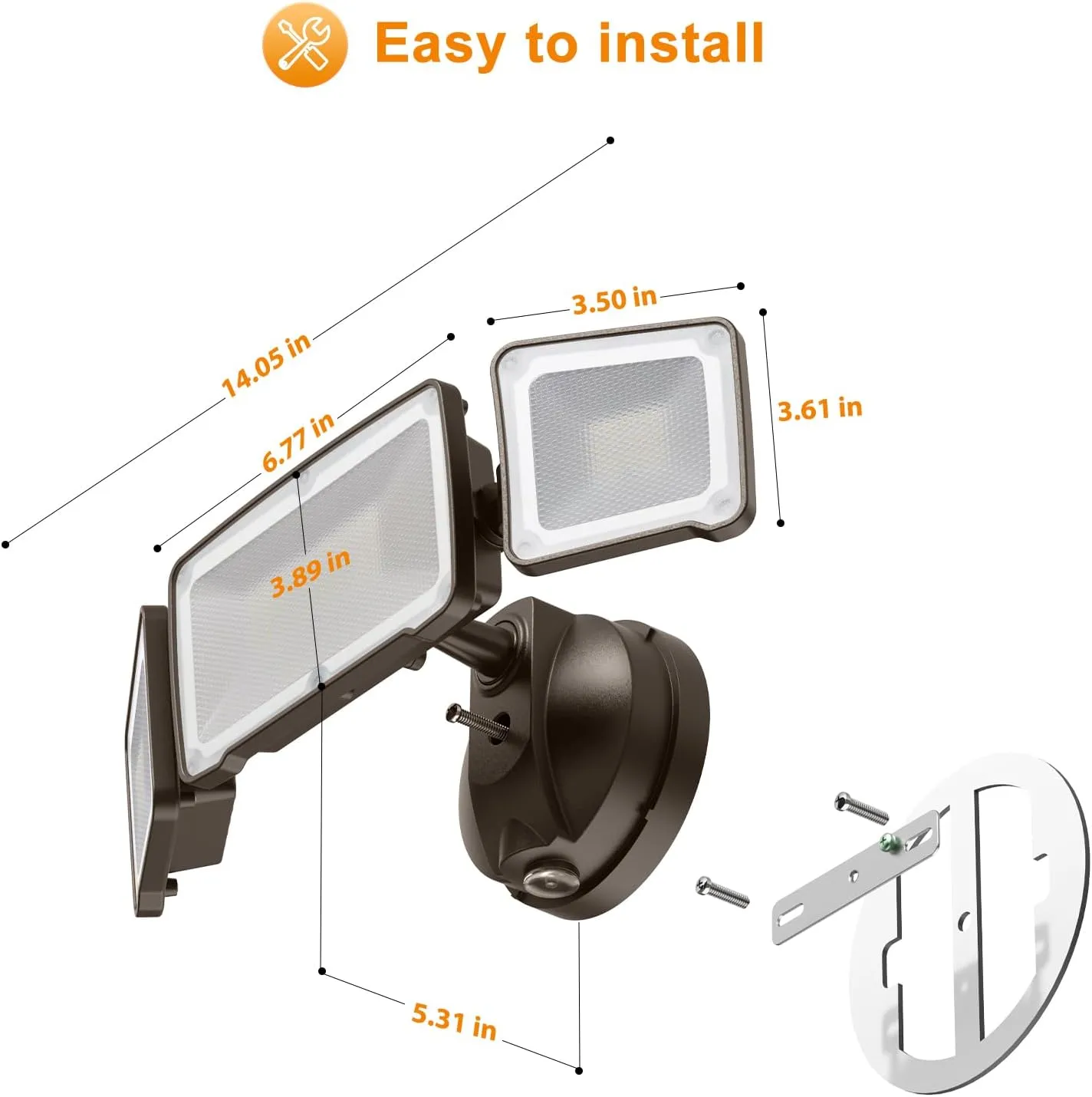 LEPOWER 3500LM Dusk to Dawn Flood Light Outdoor,35W LED Flood Light, Outdoor Security Lights with Photocell, 3200K, IP65 Waterproof, Exterior Flood Lights for Garden, Garage, House, Backyard (Brown)