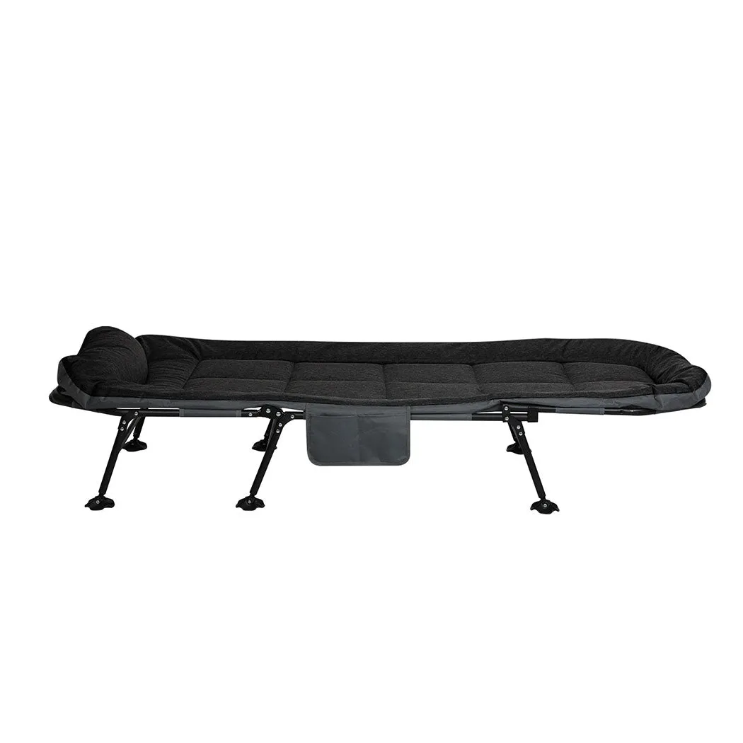 Levede Folding Camping Bed Camp Cots Black