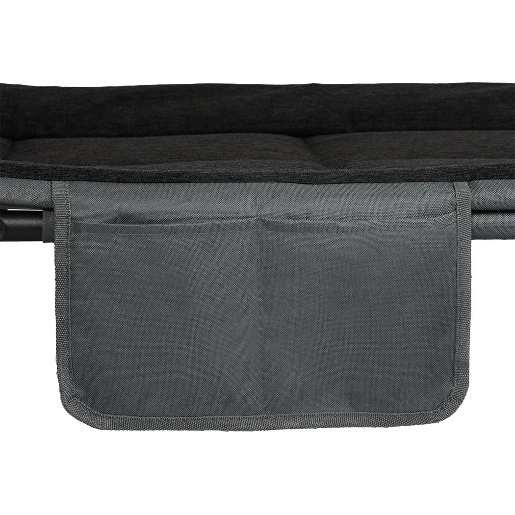 Levede Folding Camping Bed Camp Cots Black
