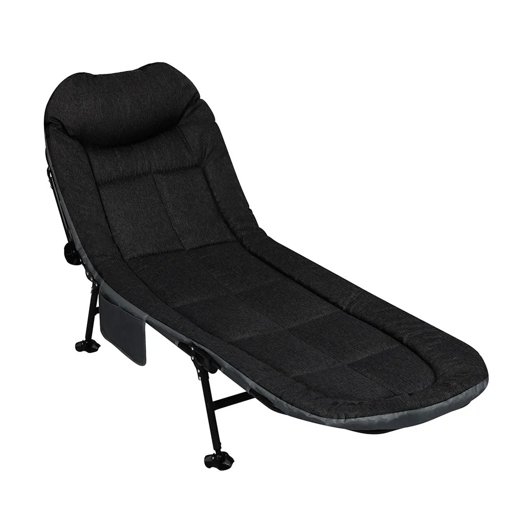 Levede Folding Camping Bed Camp Cots Black