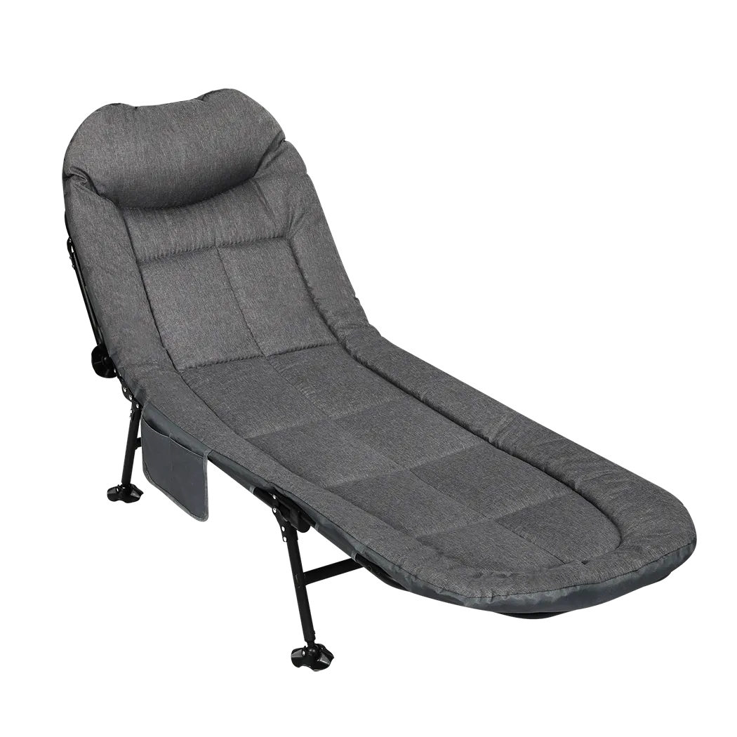 Levede Folding Camping Bed Camp Cots Dark Grey