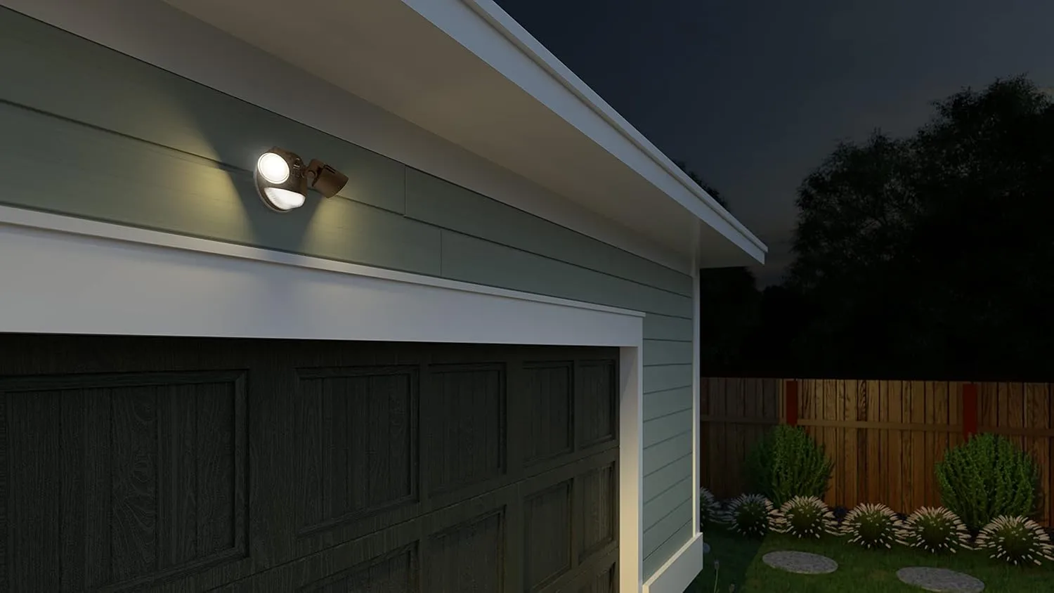 Lithonia Lighting HGX LED 2RH ALO SWW2 120 PIR DDB M2 HomeGuard Security Flood Lights 2150-2600 Lumens, 2-Light, Photocell Sensor and Motion Detection, Dark Bronze