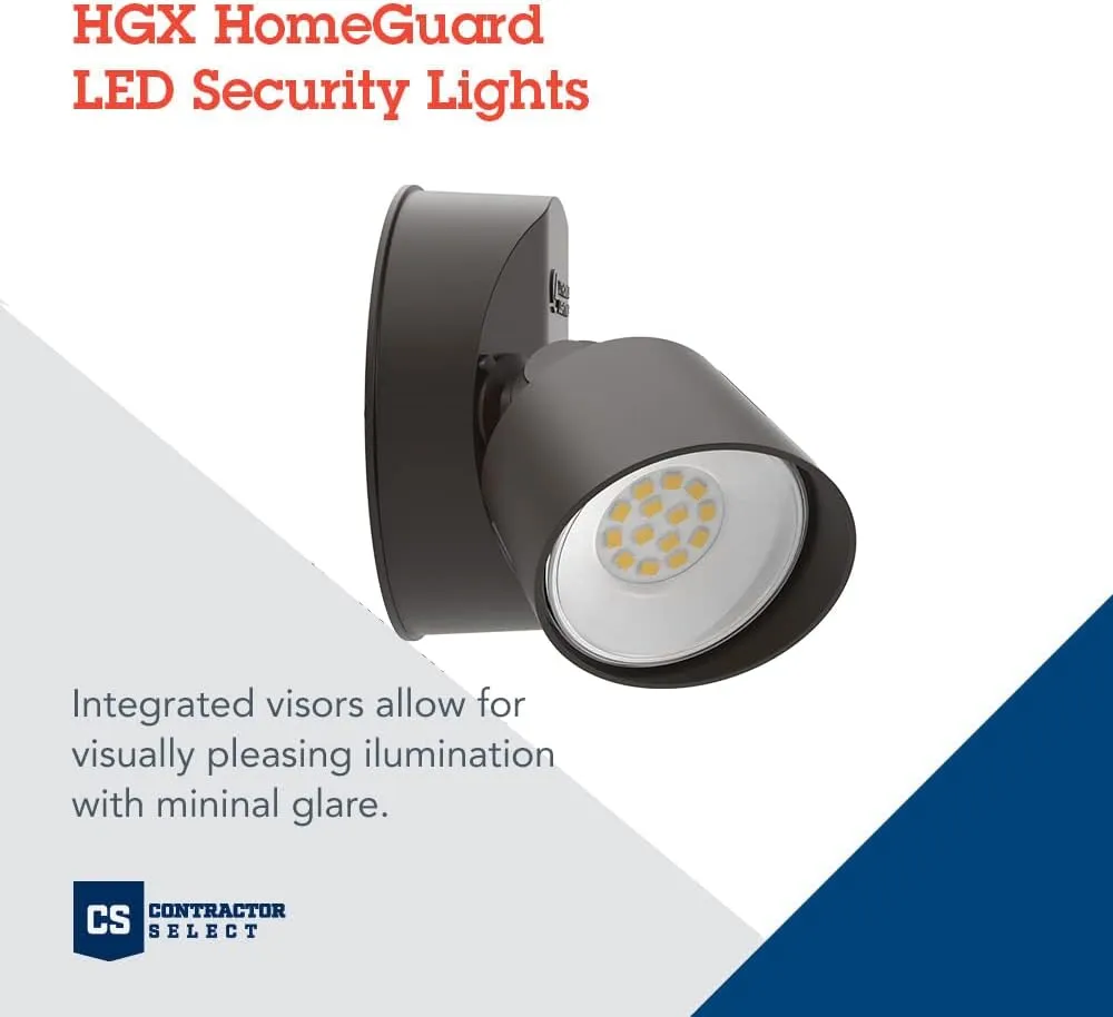 Lithonia Lighting HomeGuard 2-Light LED Outdoor Flood Lights, Wall or Ceiling Mount Outdoor Lights, 4000K Cool White, Round Heads, White (HGX LED 2RH 40K 120 WH M2)