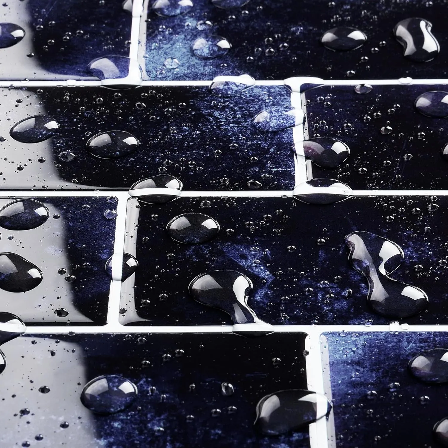 Livelynine 16-Tiles Dark Blue Subway Tile Peel and Stick Backsplash for Bathroom 12x12 Waterproof Shower Tile Stickers Self Adhesive Stick on Wall Tiles Renter Friendly Kitchen Back Splash Fireplace