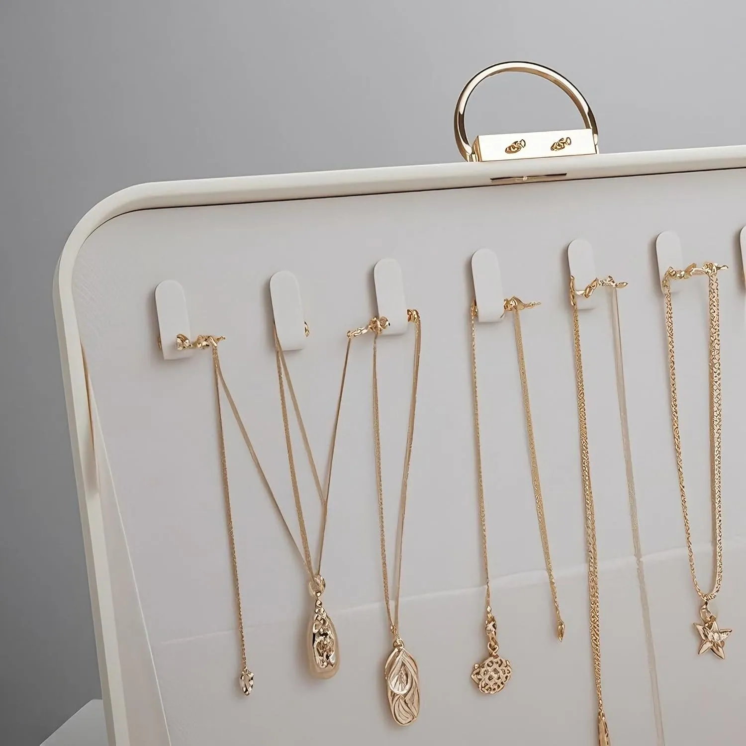 Lockable jewelry box, double-layer jewelry storage box, jewelry organizers and storage large jewelry box for women.for girls.modern (Buff)