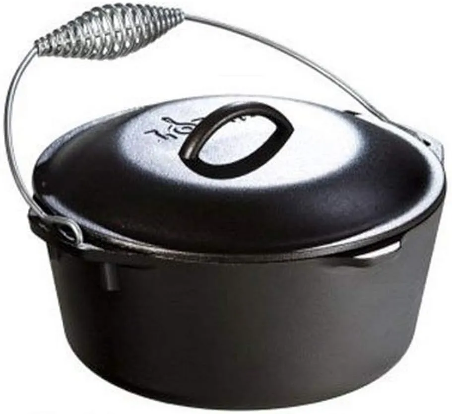 Lodge L8DO3 Cast Iron Dutch Oven (5-Quart) and Lodge 4-in-1 Camp Dutch Oven Tool