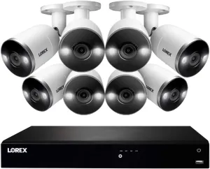 Lorex 4K Security Camera System, Fusion 16-Channel 3TB NVR with 8 Indoor/Outdoor Wired IP POE Metal Smart Deterrence Cameras, Motion Detection (M. ) (Renewed)