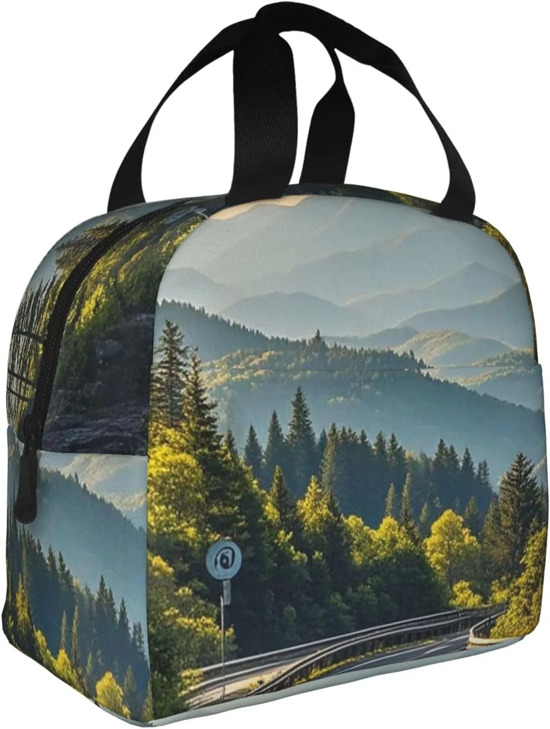 Lunch Bag Insulated Lunch Box for Women Men Blue Ridge Parkway Mountains Reusable Lunch Tote Bag for Work Picnic Travel