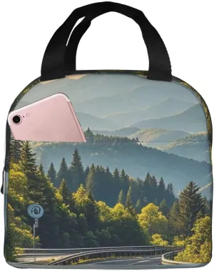 Lunch Bag Insulated Lunch Box for Women Men Blue Ridge Parkway Mountains Reusable Lunch Tote Bag for Work Picnic Travel
