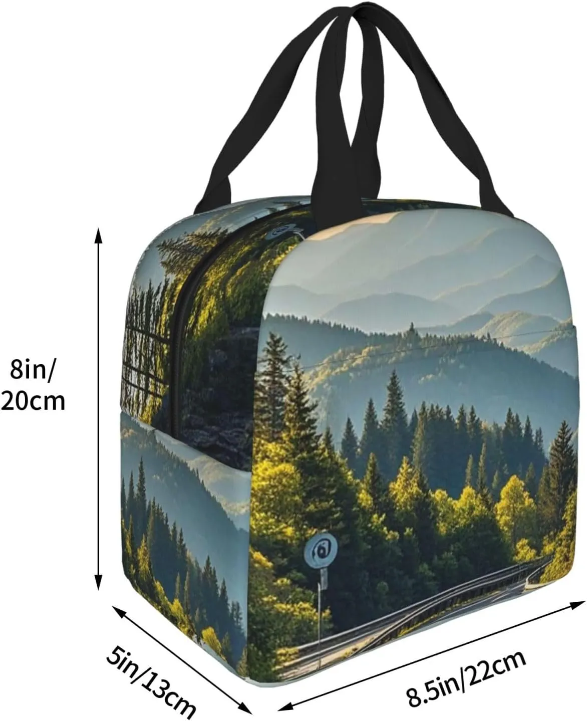 Lunch Bag Insulated Lunch Box for Women Men Blue Ridge Parkway Mountains Reusable Lunch Tote Bag for Work Picnic Travel