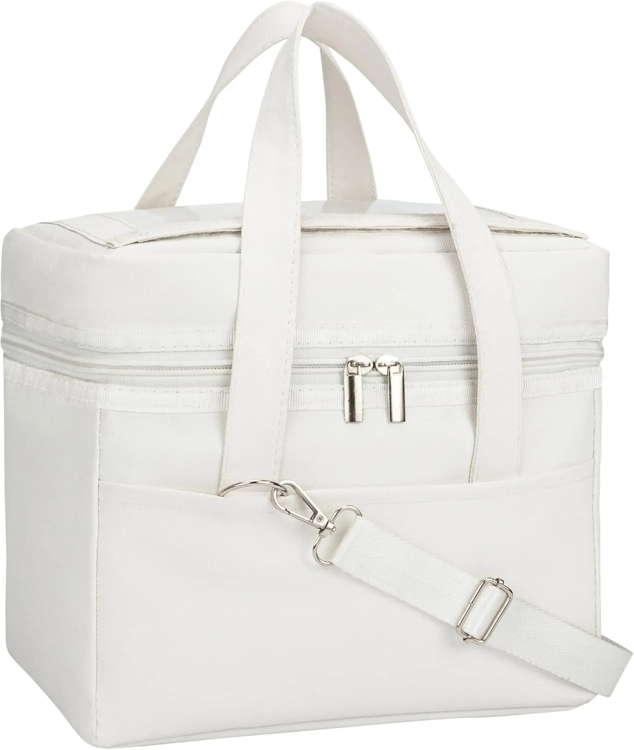 Lunch Box for Women Men Insulated Lunch Bag with Exterior & Interior Pockets, Cooler Bag Waterproof Material with Adjustable Shoulder Strap, Lunch Box for Work