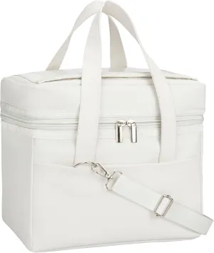 Lunch Box for Women Men Insulated Lunch Bag with Exterior & Interior Pockets, Cooler Bag Waterproof Material with Adjustable Shoulder Strap, Lunch Box for Work