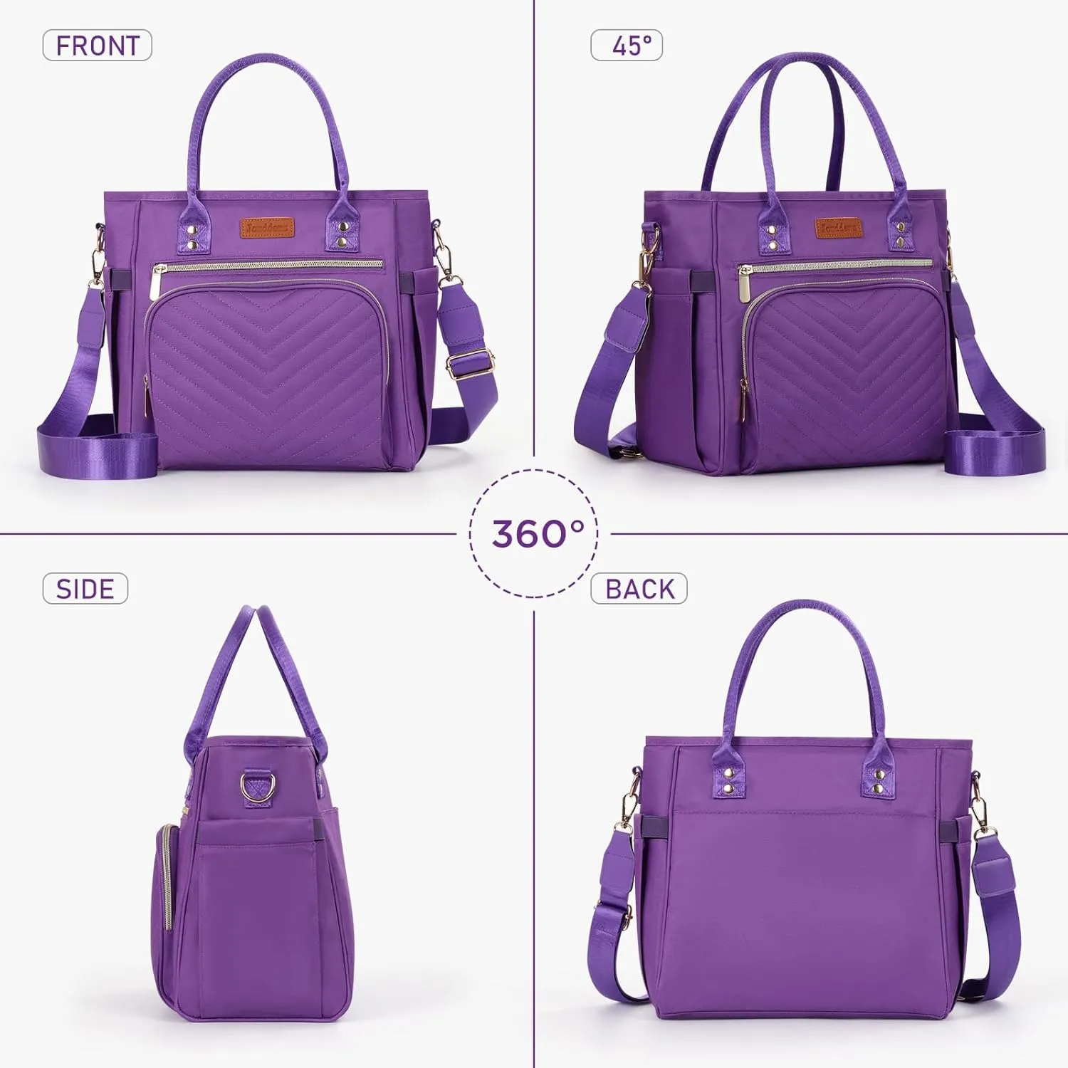Lunch Box for Women Men,Lunch Bag Women, Insulated Lunch Box for Men with Shoulder Strap,Portable Reusable Large Cooler Tote Bags for Work Picnic Hiking Beach (purple)