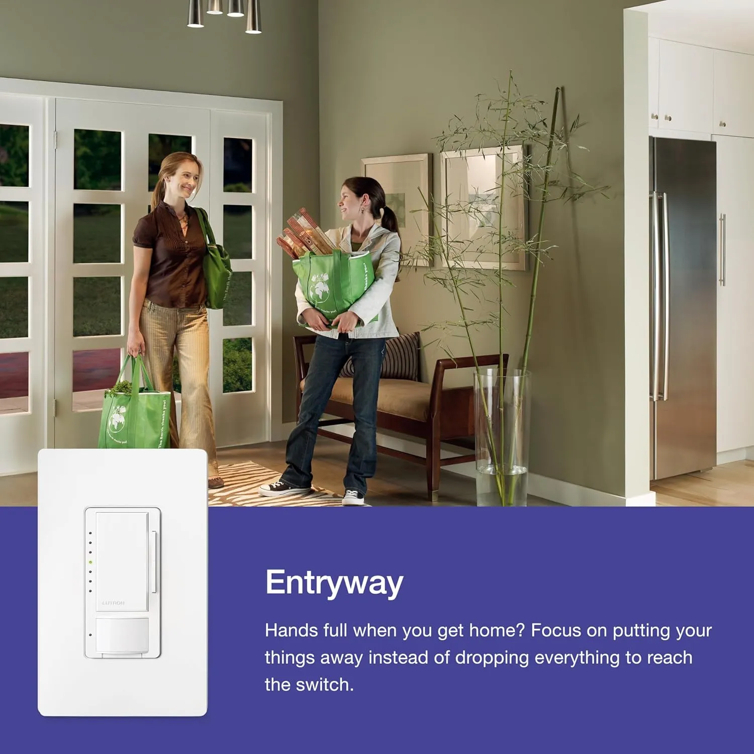 Lutron Maestro Motion Sensor Dimmer Switch for Bathroom, Garage, Laundry Room, and Closet, Occupancy and Vacancy Sensor, Single-Pole/Multi-Location, No Neutral Req, MSCL-OP153M-IV, Ivory