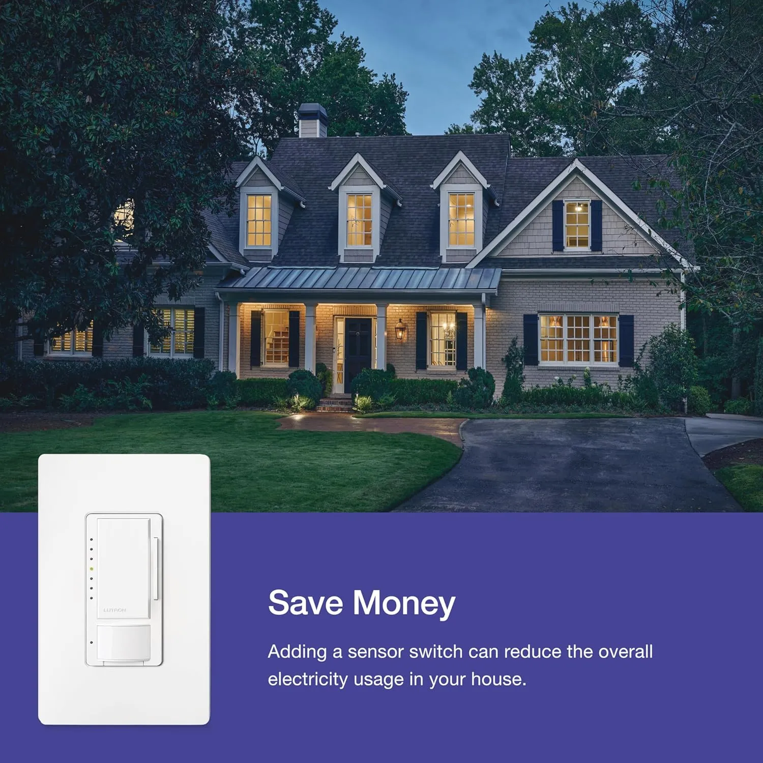 Lutron Maestro Motion Sensor Dimmer Switch for Bathroom, Garage, Laundry Room, and Closet, Occupancy and Vacancy Sensor, Single-Pole/Multi-Location, No Neutral Req, MSCL-OP153M-IV, Ivory