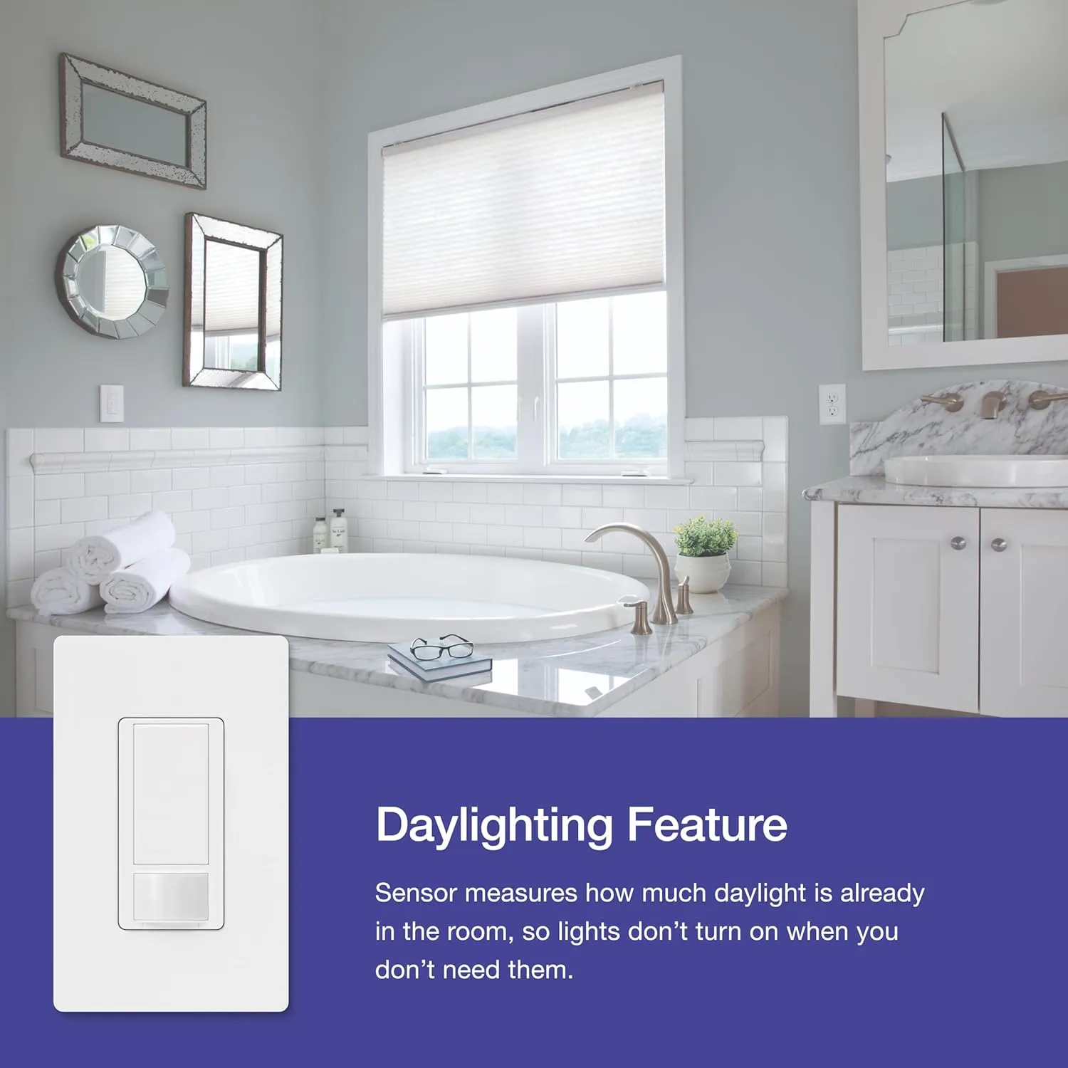 Lutron Maestro Motion Sensor Light Switch, for Bathroom, Garage, Laundry Room, and Closet, for Any Bulbs, Occupancy and Vacancy Sensor, Single-Pole Only, No Neutral Req, MS-OPS2H-2-WH, White (2 Pack)