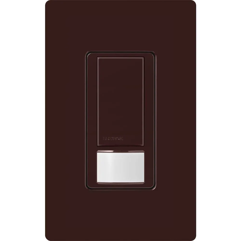 Lutron Maestro Motion Sensor Light Switch for Bathroom, Garage, Laundry Room, and Closet, for Any Light Bulbs, Occupancy and Vacancy Sensor, Single-Pole Only, No Neutral Required, MS-OPS2-BR, Brown