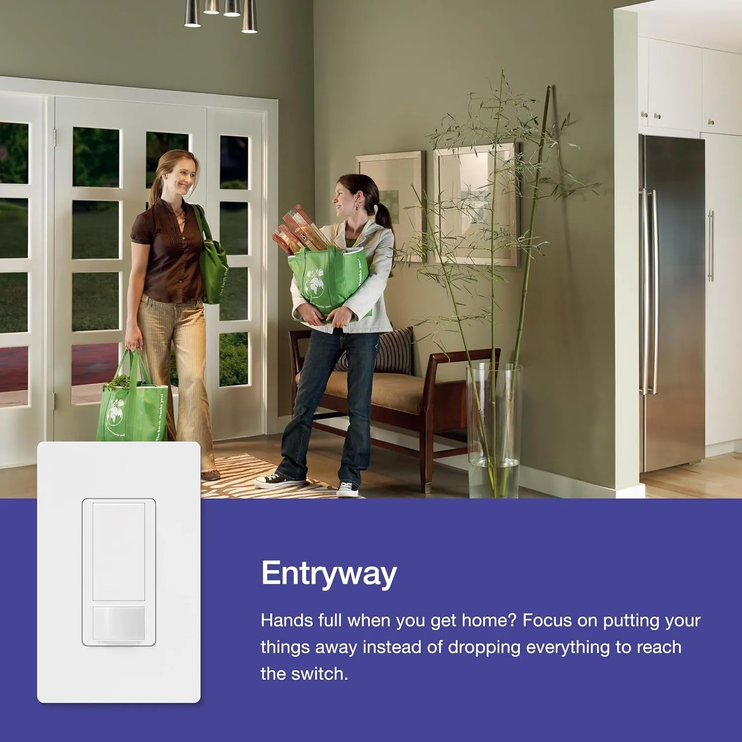 Lutron Maestro Motion Sensor Light Switch for Bathroom, Garage, Laundry Room, and Closet, for Any Light Bulbs, Occupancy and Vacancy Sensor, Single-Pole Only, No Neutral Required, MS-OPS2-WH, White