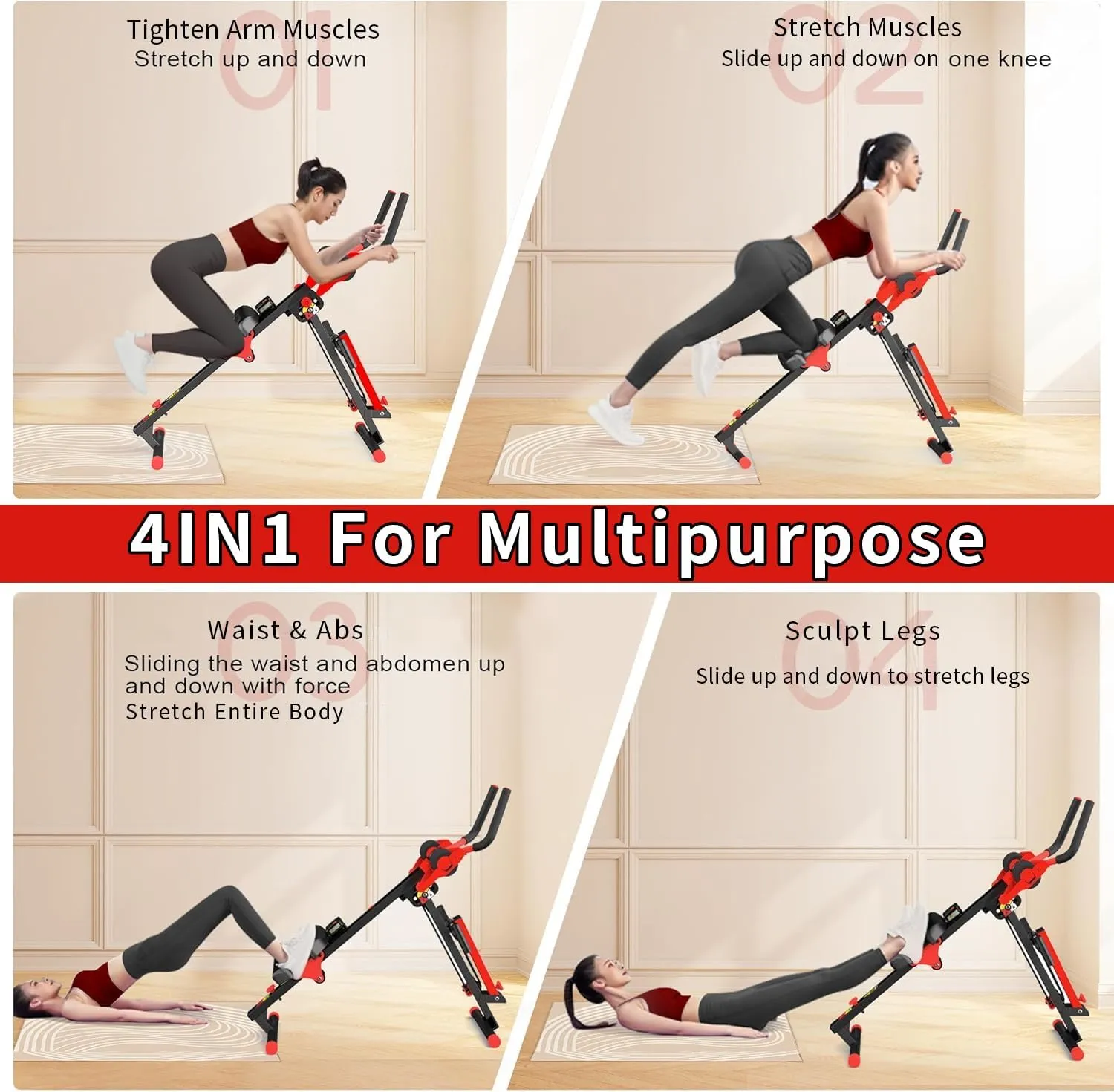 Magnetic Rowing Machine for Home Adjustable 8-Speed Booster Burn Fat & Sculpt Muscles Supports Up to 265 LBS Phone/Tablet-Ready Design