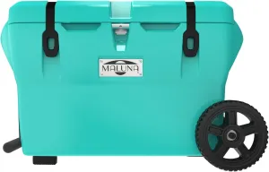 Maluna 50 Quart Wheeled Hard Cooler| Rotomolded | Insulated Portable Ice Chest Box for Drinks, Beverages, Beach, Camping, Picnic, Hunting, Fishing, Boating | Made in USA