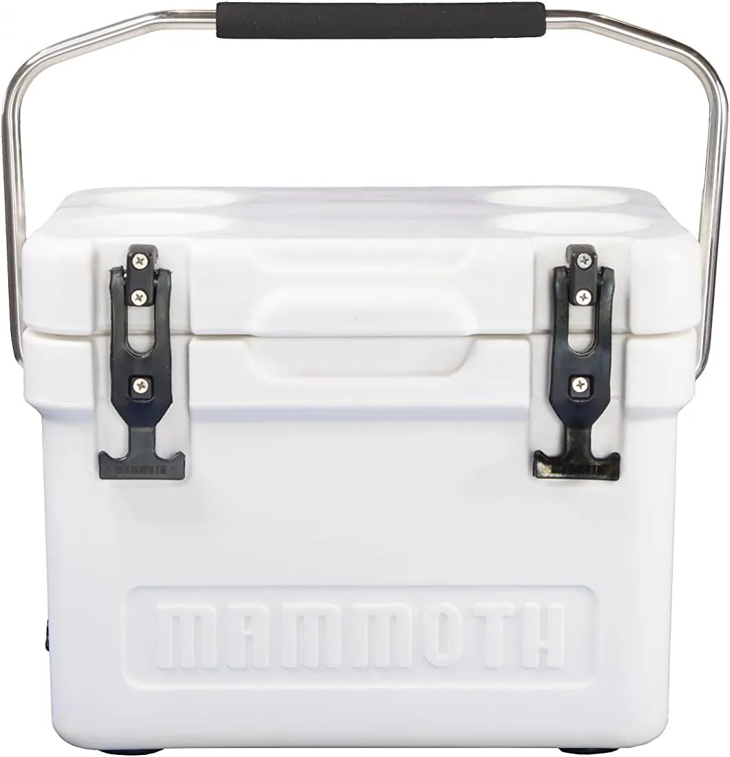 Mammoth Coolers Cruiser Series, Insulated Hard Ice Chest with Durable Double-Walled Rotomolded Construction, Great for On-The-Go Recreational Activities (Cruiser 15, White)