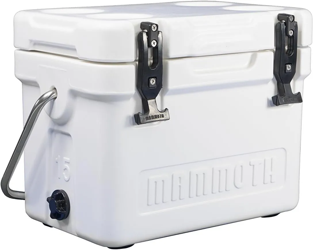 Mammoth Coolers Cruiser Series, Insulated Hard Ice Chest with Durable Double-Walled Rotomolded Construction, Great for On-The-Go Recreational Activities (Cruiser 15, White)