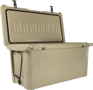 Mammoth Ranger 125 Cooler, Insulated Hard Ice Chest with 125 Quart Capacity, Holds 104 Cans, Great for Large Boats, Elk Hunting, Catering, Tan