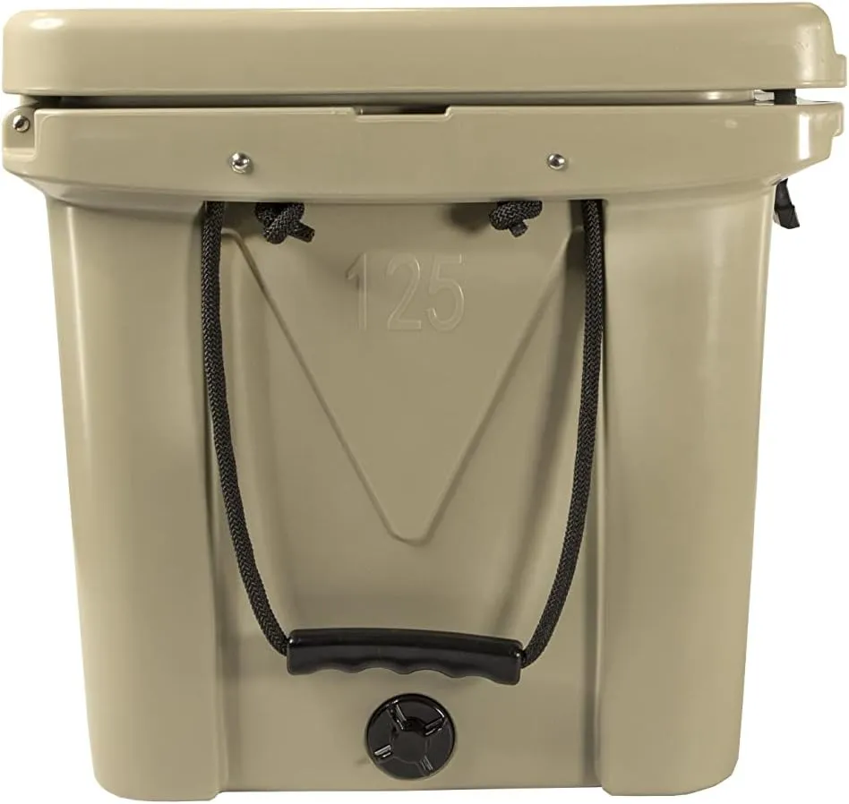 Mammoth Ranger 125 Cooler, Insulated Hard Ice Chest with 125 Quart Capacity, Holds 104 Cans, Great for Large Boats, Elk Hunting, Catering, Tan