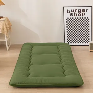 MAXYOYO Cot Mattress Green Floor Bed, Japanese Floor Mattress Futon Mattress Narrow Twin Mattress Single Bed Mattress Floor Mattress for Adults, Foldable Roll Up Camping Cot Mattress