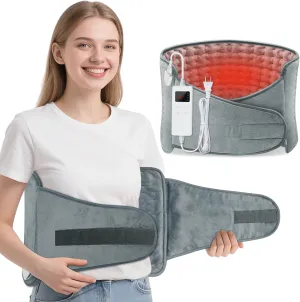 MELCAM Heating Pad for Back Pain Relief, 12"x24" 20" Large Electric Heating Pad for Period Cramps with Belt, 6 Heats Levels & 4 Timers, Auto Shut Off, Machine Washable, Gifts for Women Men Mom Dad