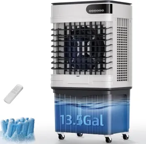 MEPTY 3600CFM Swamp Cooler, 3-IN-1 Evaporative Air Cooler, 120°Oscillation, 12H Timer, Remote Control, 3 Speeds, Windowless Portable Air Conditioners for Patio, Garage, Porch,Indoor Outdoor Use