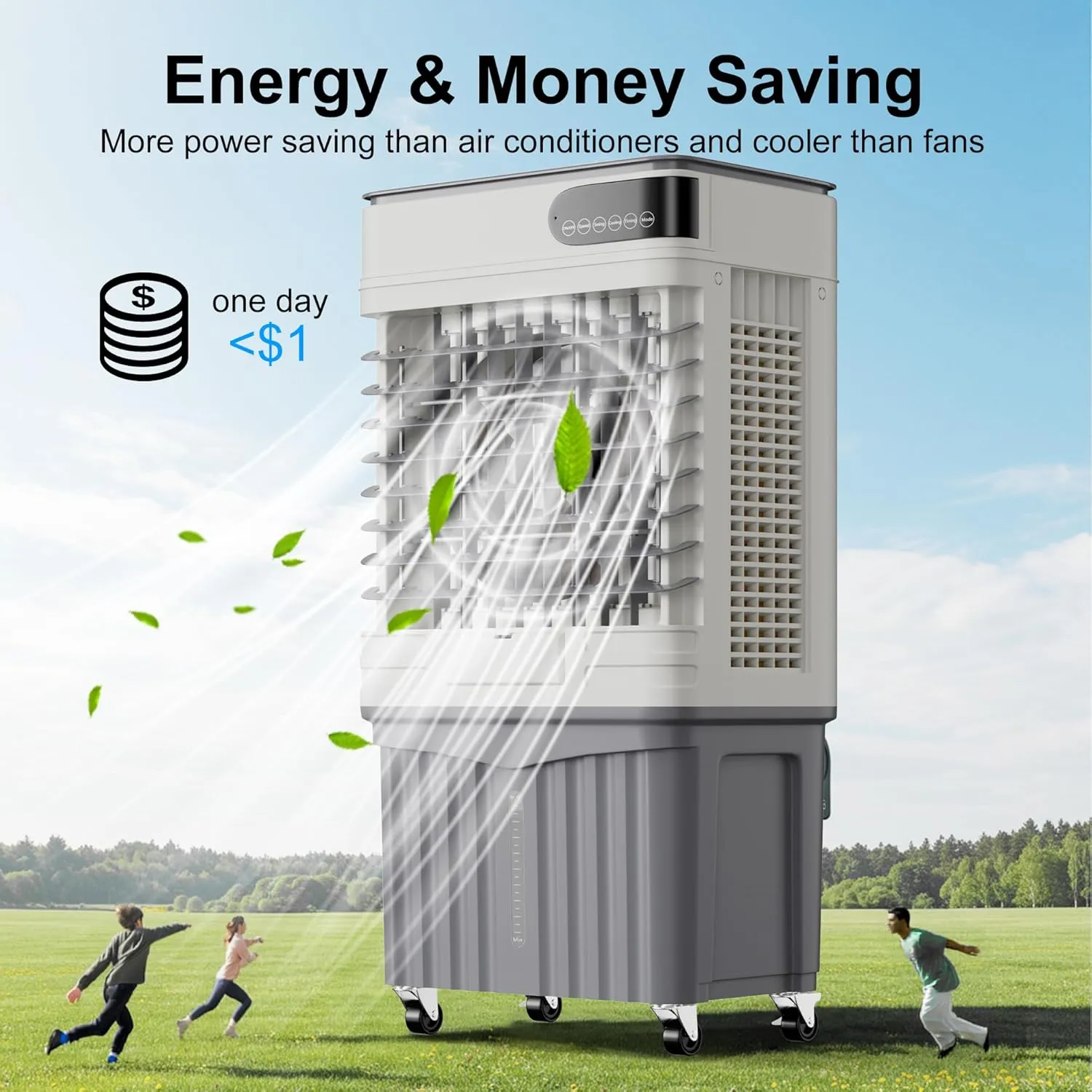 MEPTY 3600CFM Swamp Cooler, 3-IN-1 Evaporative Air Cooler, 120°Oscillation, 12H Timer, Remote Control, 3 Speeds, Windowless Portable Air Conditioners for Patio, Garage, Porch,Indoor Outdoor Use