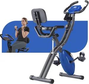 Merax Workout Bike For Home - 4 In 1 Recumbent Exercise Bike and Upright Indoor Cycling Bike Positions, 16 Levels Magnetic Resistance Exercise Bike, Foldable Stationary Bike Machine, Fitness Bike
