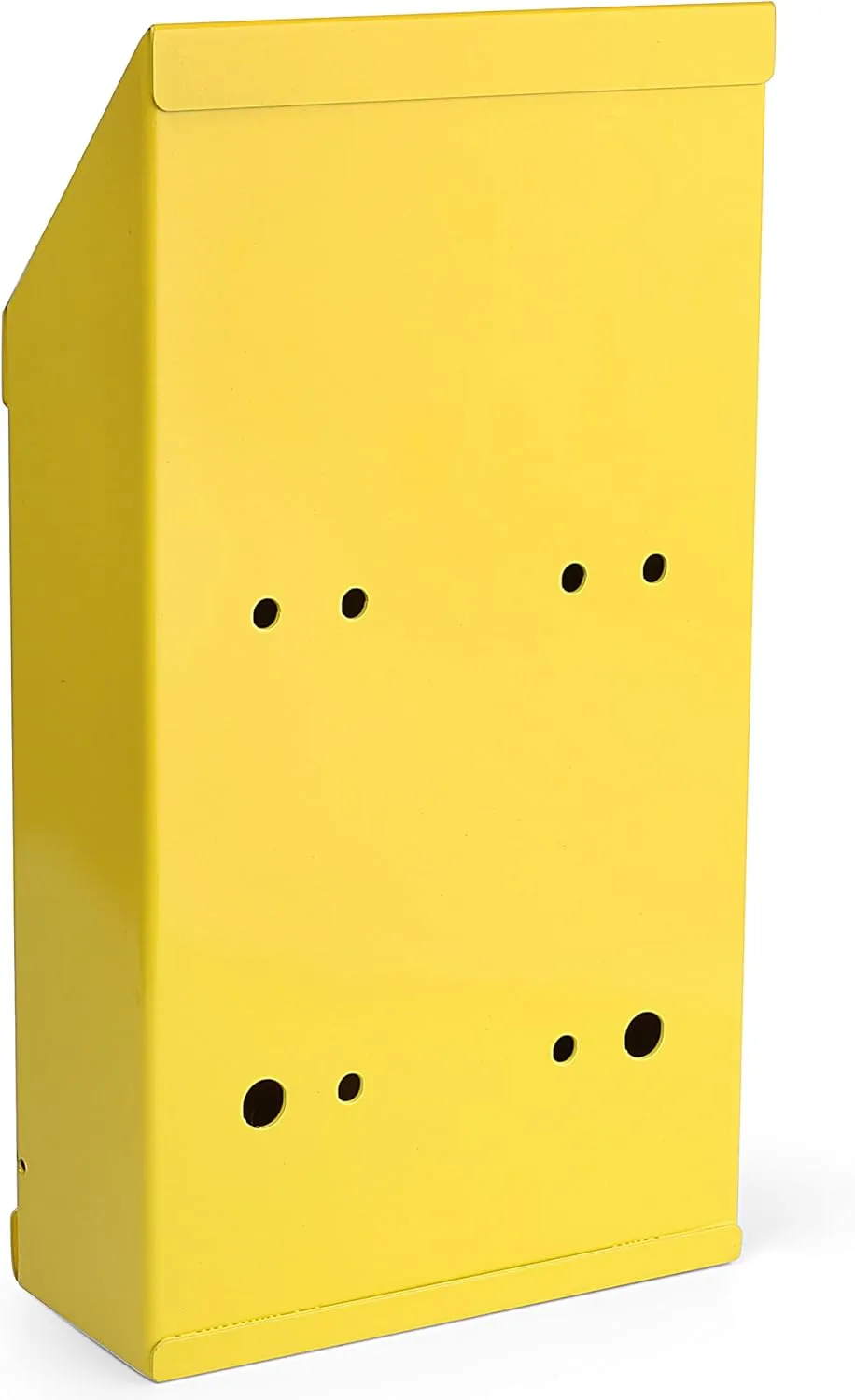 Metal Donation Box Charity Steel Collection Box Office Suggestion Box Secure Box With Top Slot and Lock with Keys Wall Mount with pre drilled holes 10x6x2.5" Key Drop Box for Home Office (Yellow)