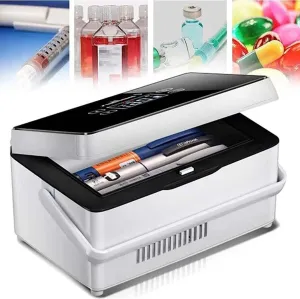Mini Drug Refrigerator, Medication Insulin Portable Cooler Intelligent Fridge with Large Refrigeration Space for Medical Cooler Bag for Travel (Color : No Batteries)